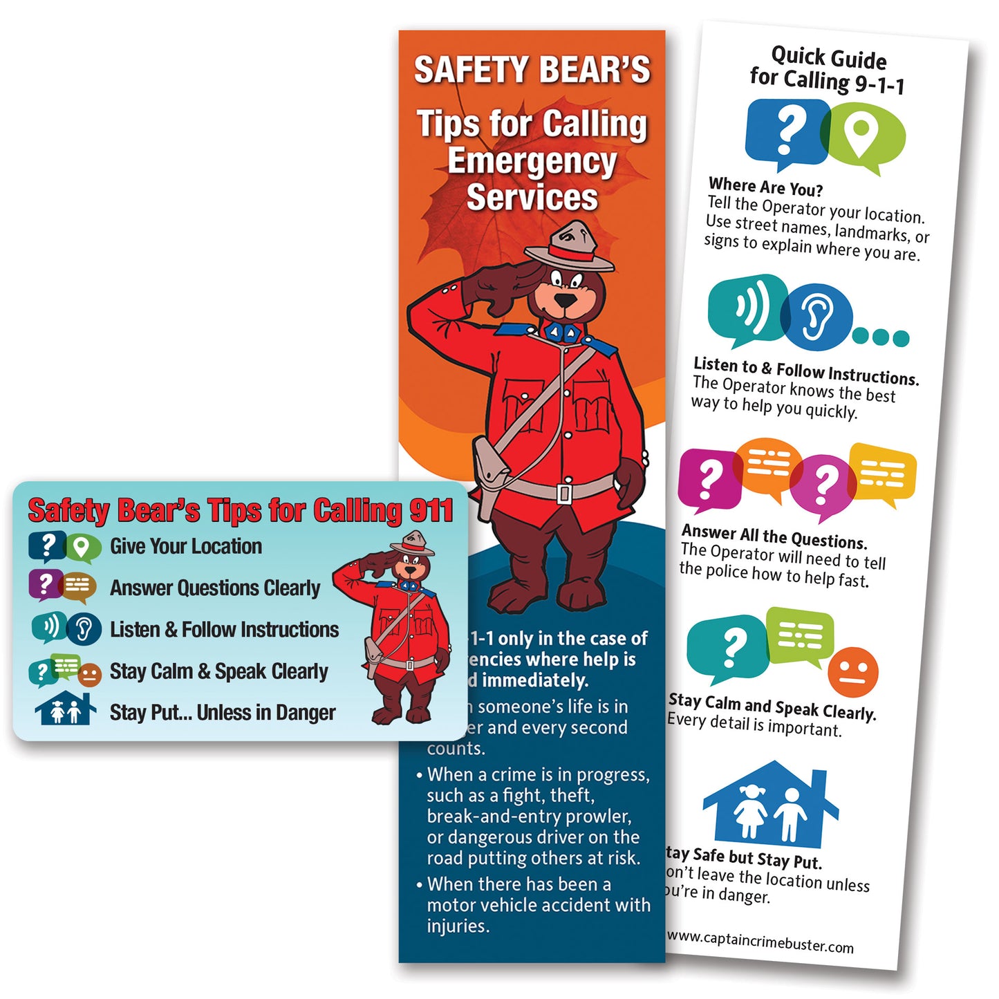 Bookmarks - RCMP Safety Bear (911)